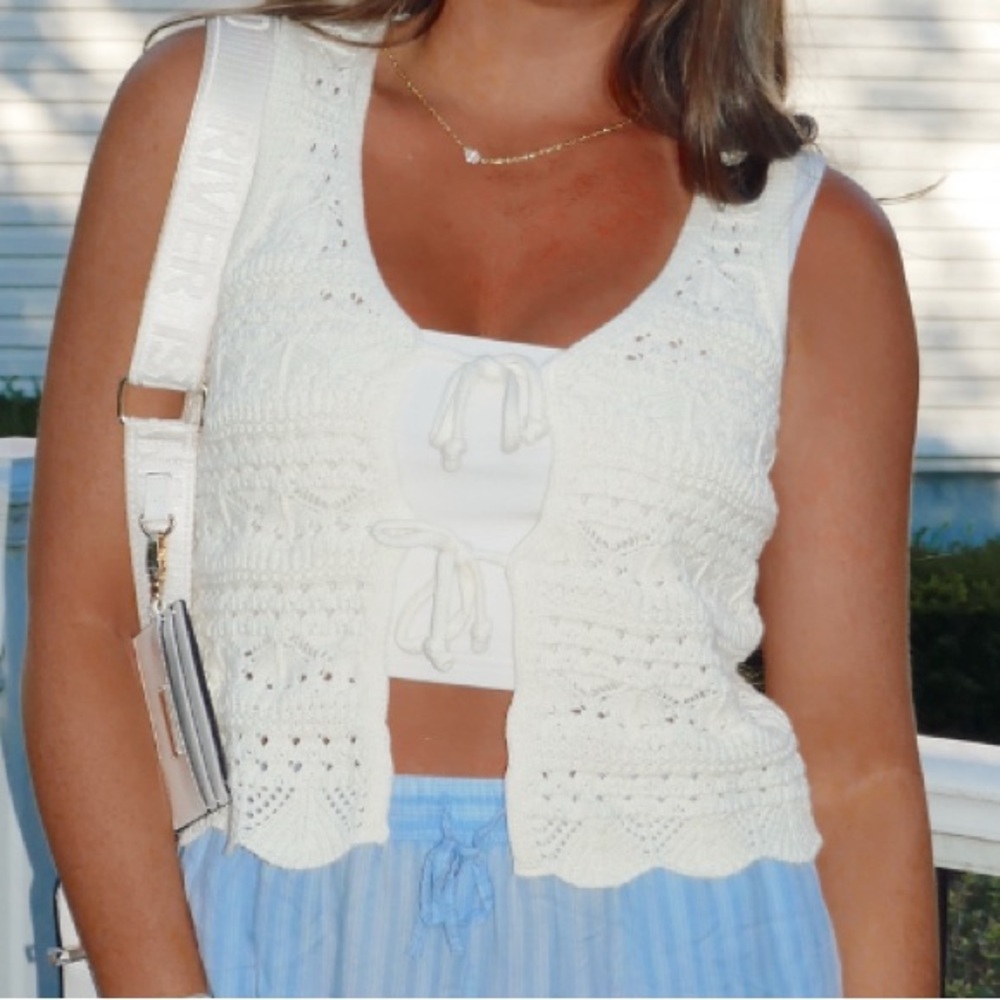 White crotchet cardigan